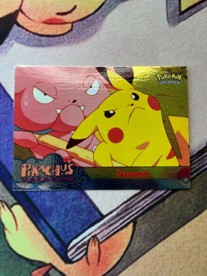 Teamwork - Texture Holo - 1999 Topps Pokemon The First Movie 54