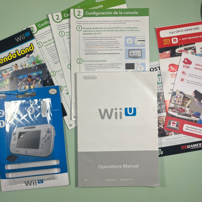 Nintendo Wii U Operations Manual and Console Insert Set