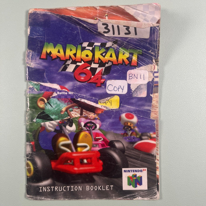 Mario Kart 64 N64 Original Manual - Heavily Damaged, Read