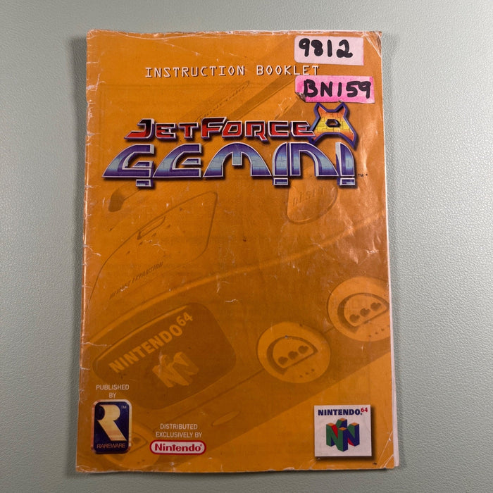 Jet Force Gemini N64 Nintendo 64 Original Manual - Cover Detached