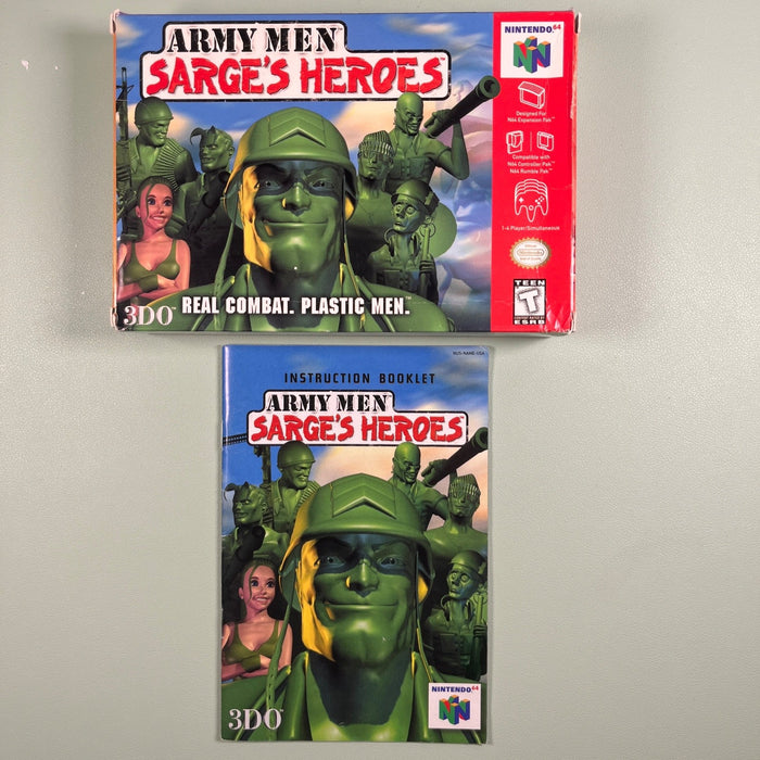 Army Men Sarge's Heroes N64 Nintendo 64 Original Box and Manual