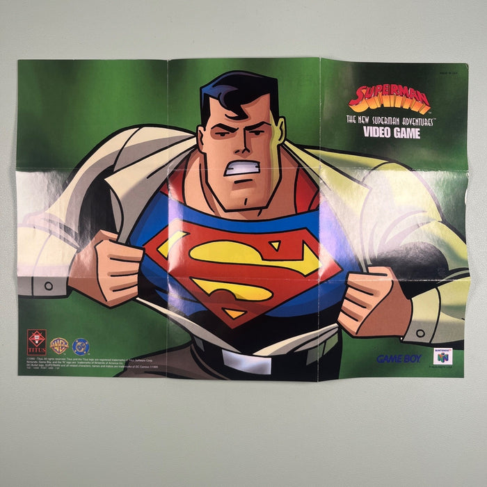 Superman The New Superman Adventures N64 Original Fold-Out Poster Insert