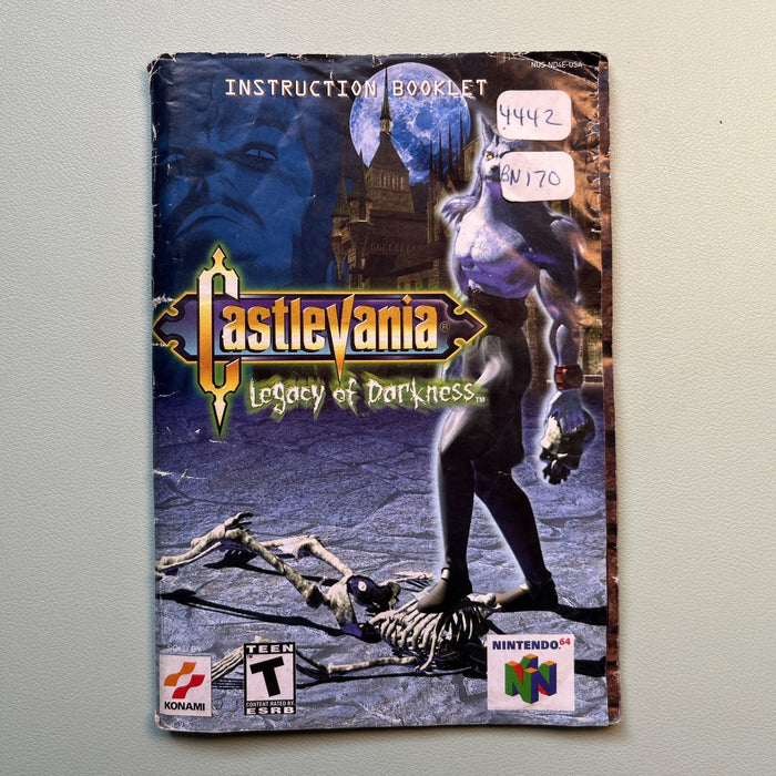 Castlevania Legacy of Darkness N64 Nintendo 64 Original Instruction Manual Only