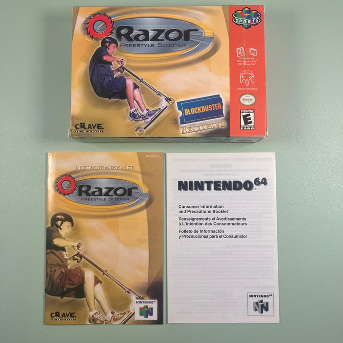 Razor Freestyle Scooter N64 Blockbuster Exclusive Box and Manual - No Game