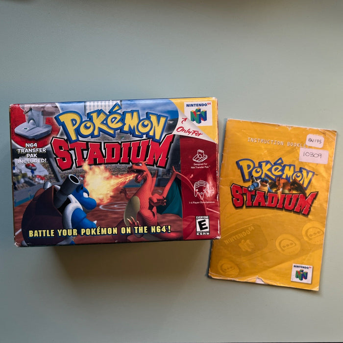 Pokemon Stadium N64 Nintendo 64 Original Box and Manual Only - No Game