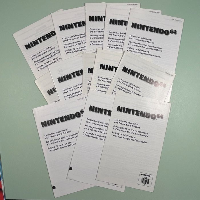 Nintendo 64 Consumer Information and Precautions Booklet - Lot of 13