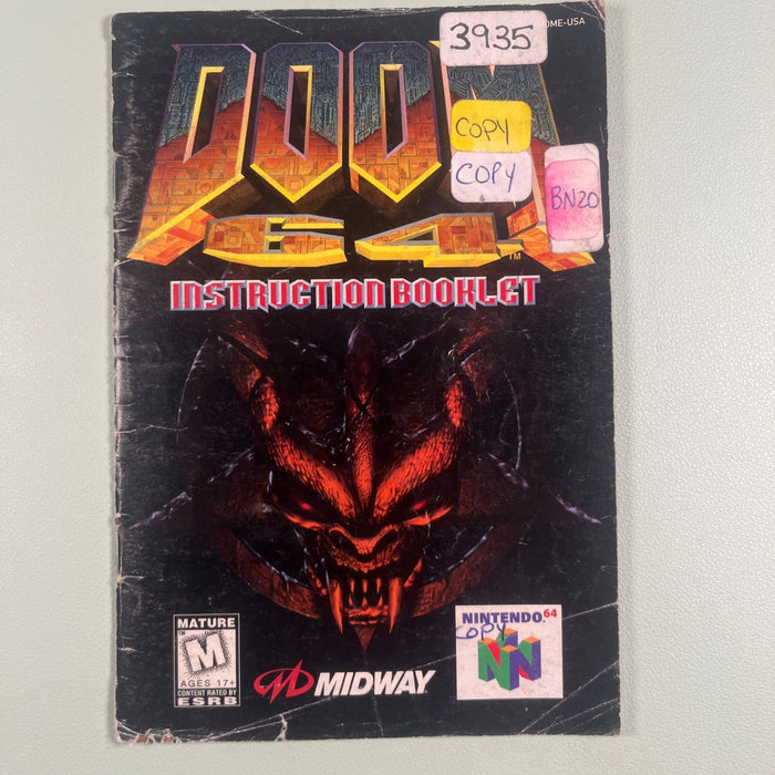 Doom 64 N64 Nintendo 64 Original Instruction Manual Only