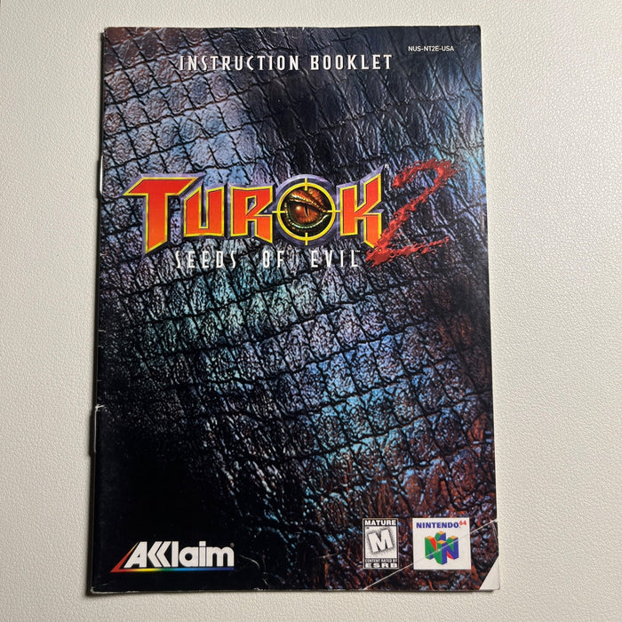 Turok 2 Seeds of Evil N64 Nintendo 64 Original Instruction Manual Only