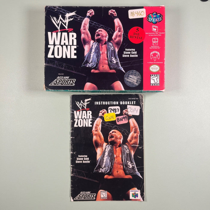 WWF War Zone N64 Original Box Only - Sun Faded, No Game