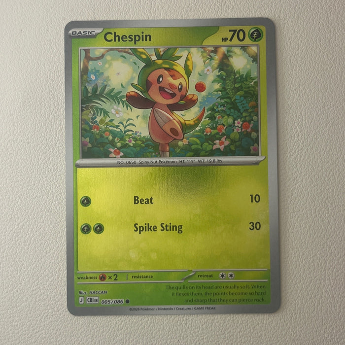 Chespin - Reverse Holo - Chaos Rising 005/086