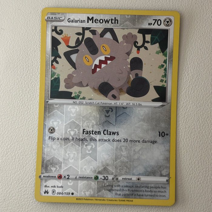 Galarian Meowth - Reverse Holo - Crown Zenith 084/159