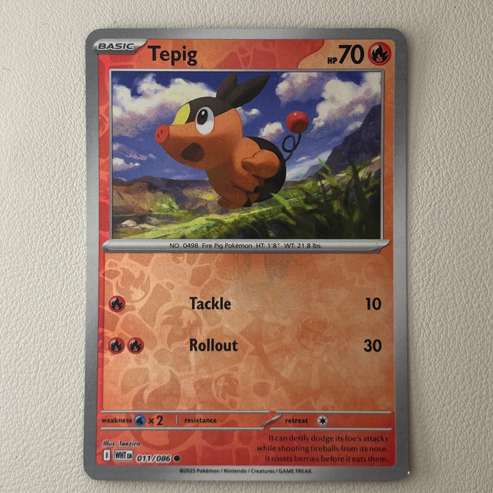 Tepig - Reverse Holo - White Flare 011/086