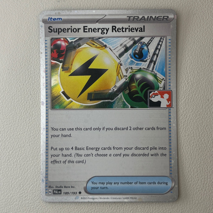 Superior Energy Retrieval - Cosmos Holo - Play! Prize Pack Stamp - Paldea Evolved 189/193